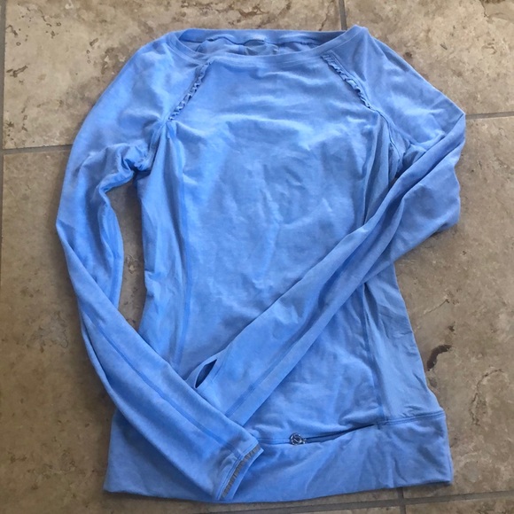 lululemon athletica Tops - Lululemon blue long sleeved top with ruffle detail